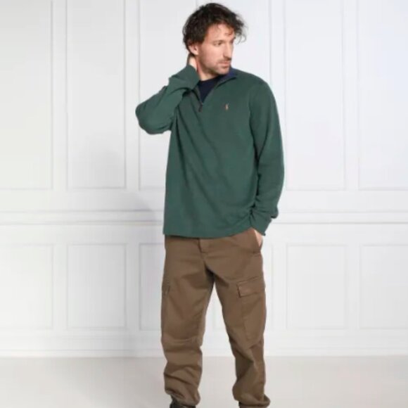 Polo Ralph Lauren Men's Quarter Zip Pullover Knit Sweater Size Large Green - Picture 2 of 10
